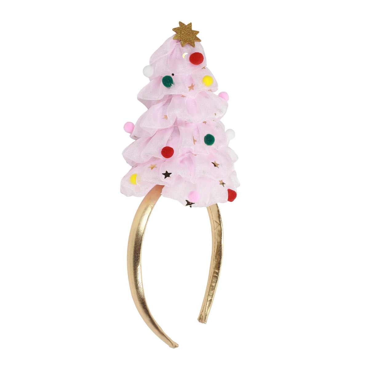 Pink Tulle Christmas Tree Novelty Headband