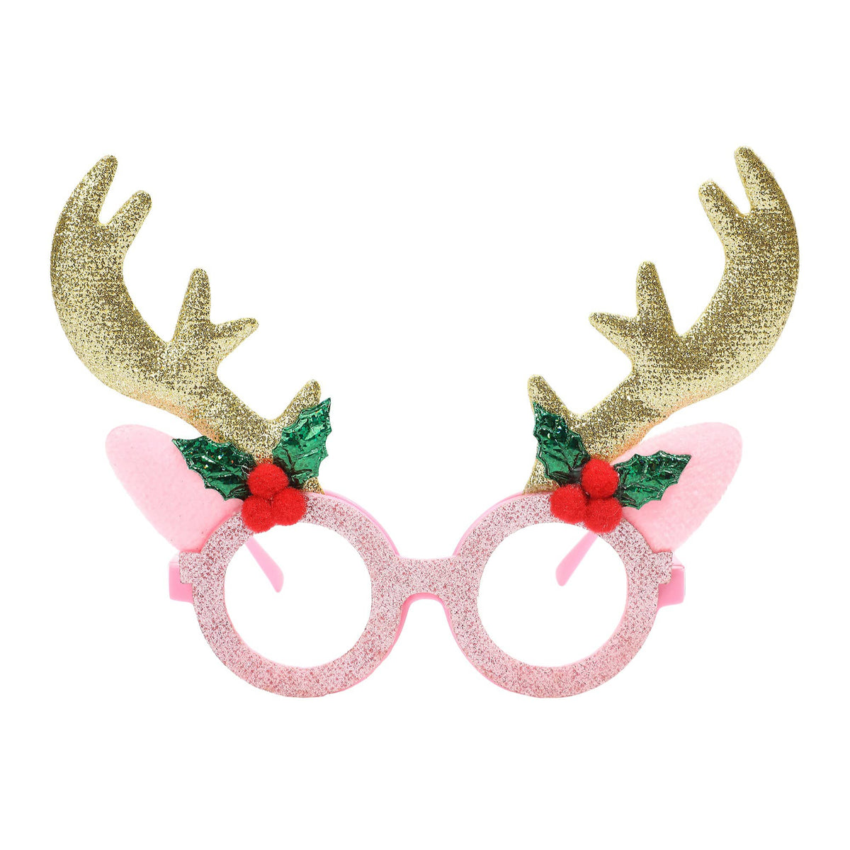 Pink Reindeer Novelty Glasses