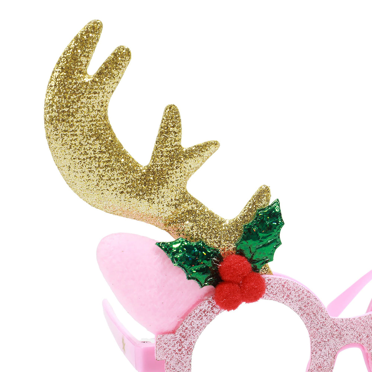 Pink Reindeer Novelty Glasses