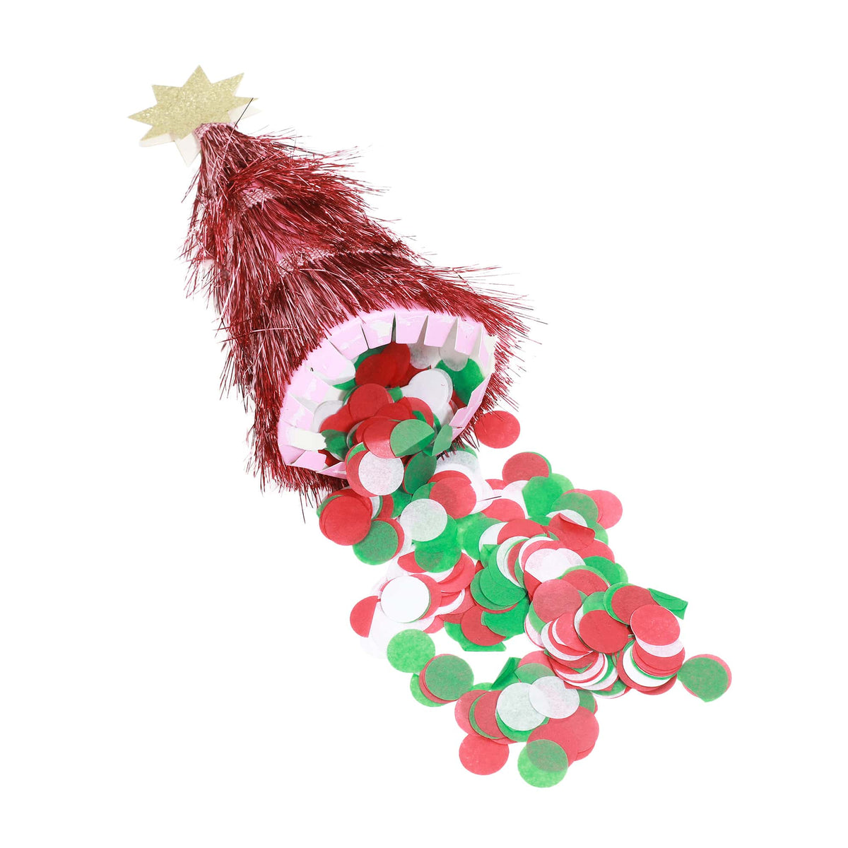 Tinsel Christmas Tree Confetti Crackers (6 ct)