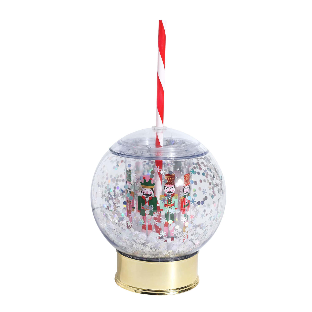 Nutcracker Christmas Snow Globe Sipper