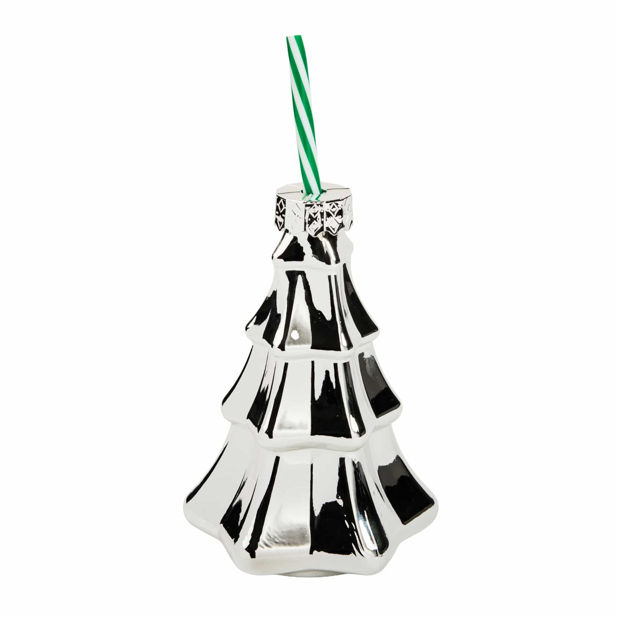 Glass Metallic Christmas Tree Sipper Set (4 ct)