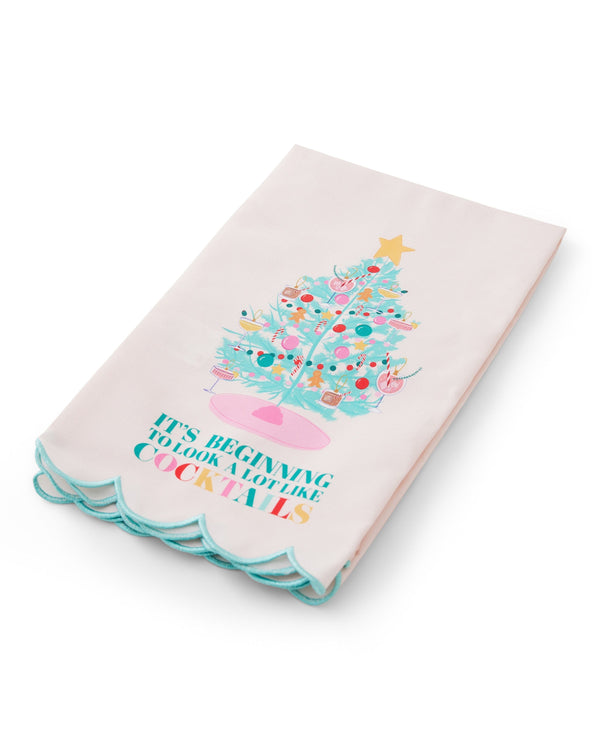 It's Beginning To Look A Lot Like Cocktails Holiday Tea Towel