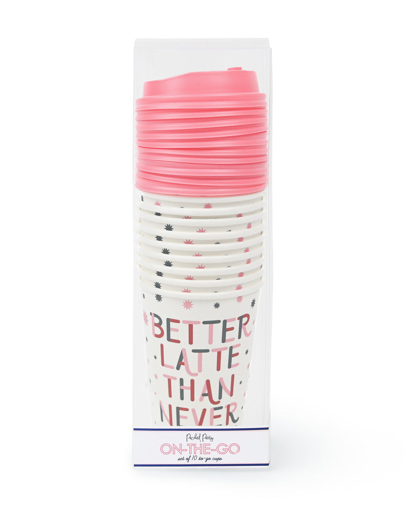 better latte than never to-go coffee cups (set of 10)