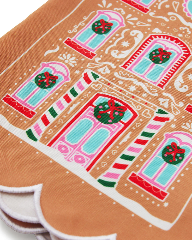 Gingerbread House Party Holiday Tea Towel