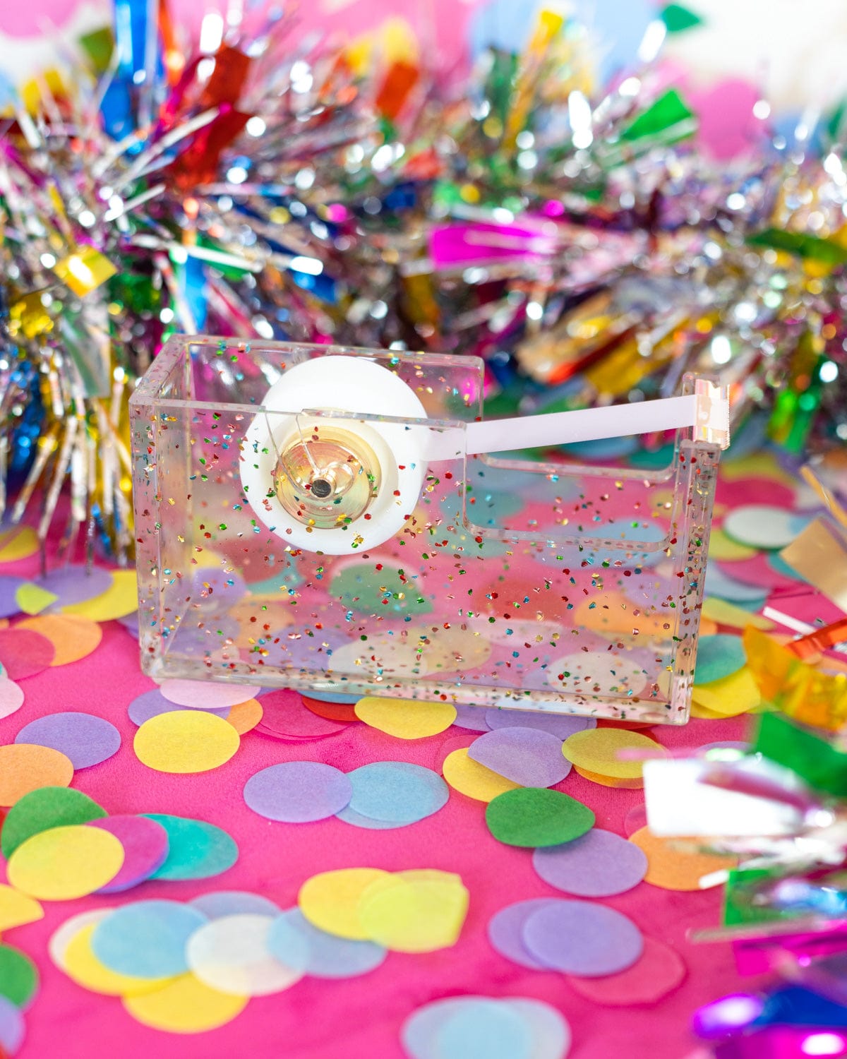 Confetti Injected Acrylic Tape Dispenser