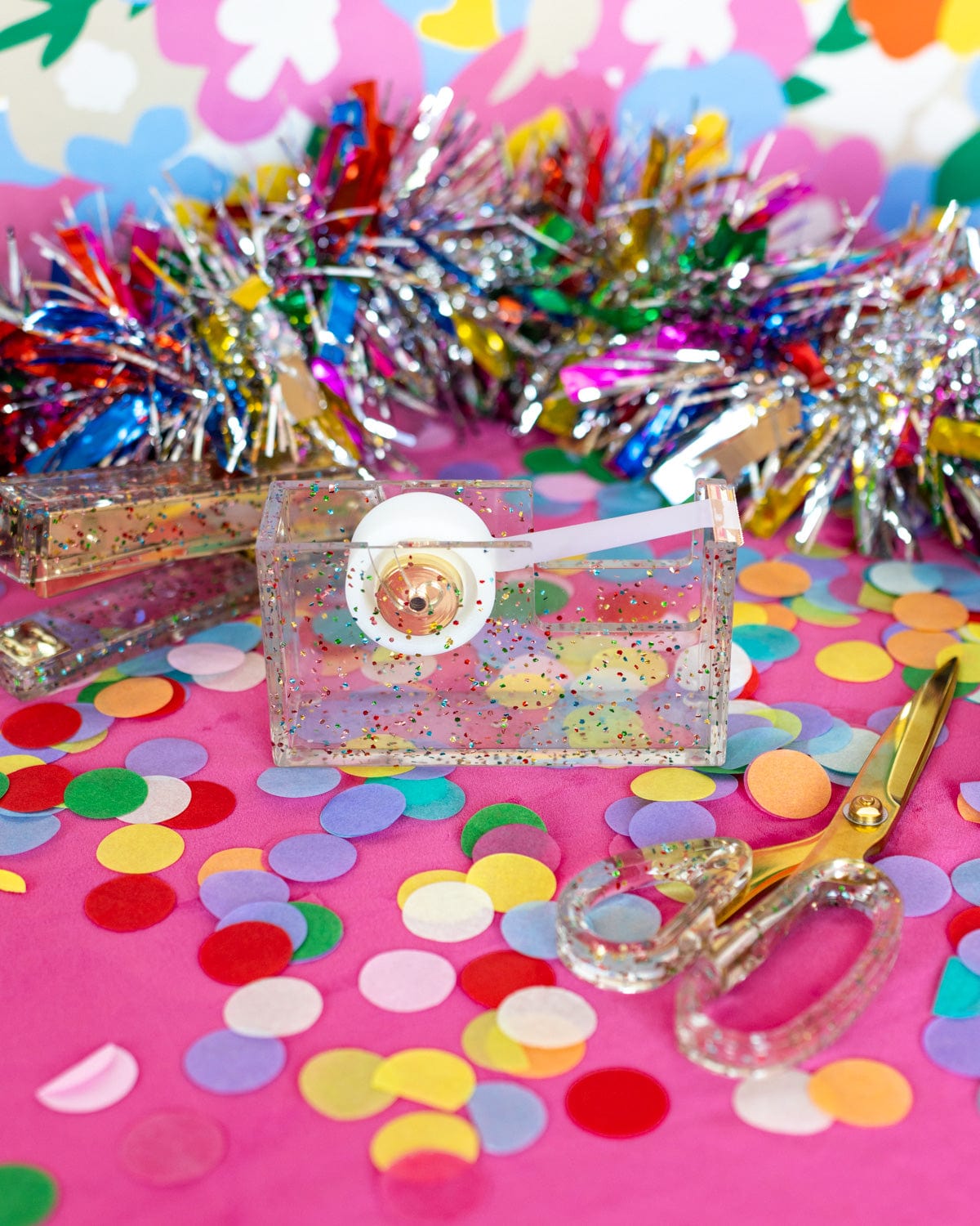 Confetti Injected Acrylic Tape Dispenser