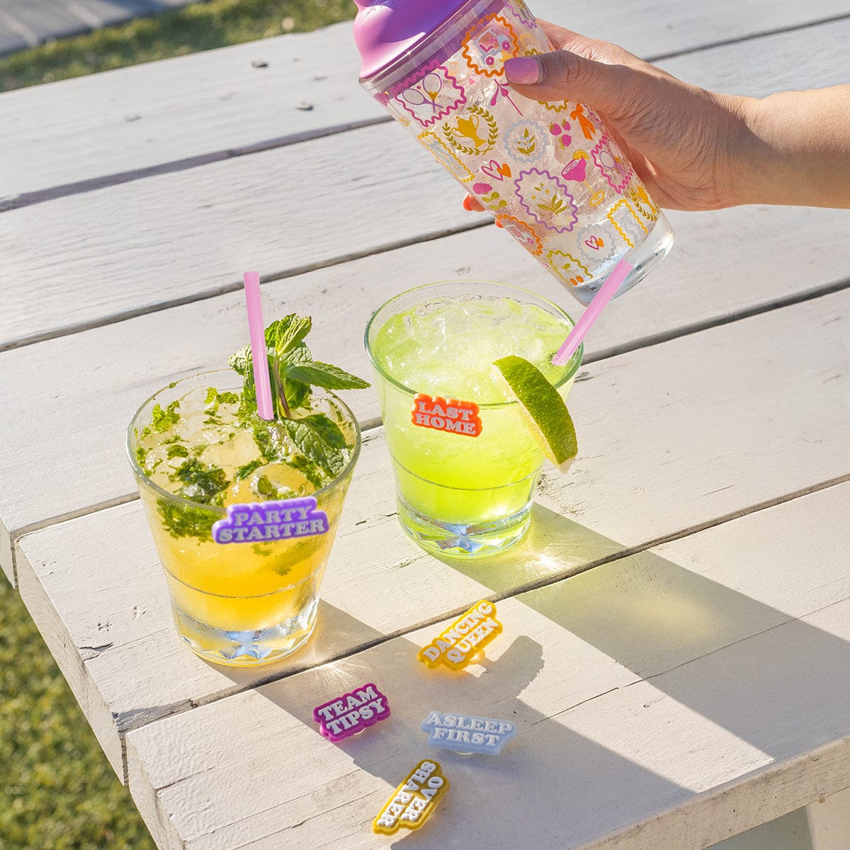 Drinks O' Clock Bundle (Drink Charms, Glass Cocktail Shaker & Cup Stack)