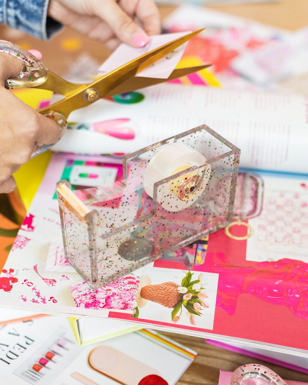Confetti Injected Acrylic Tape Dispenser