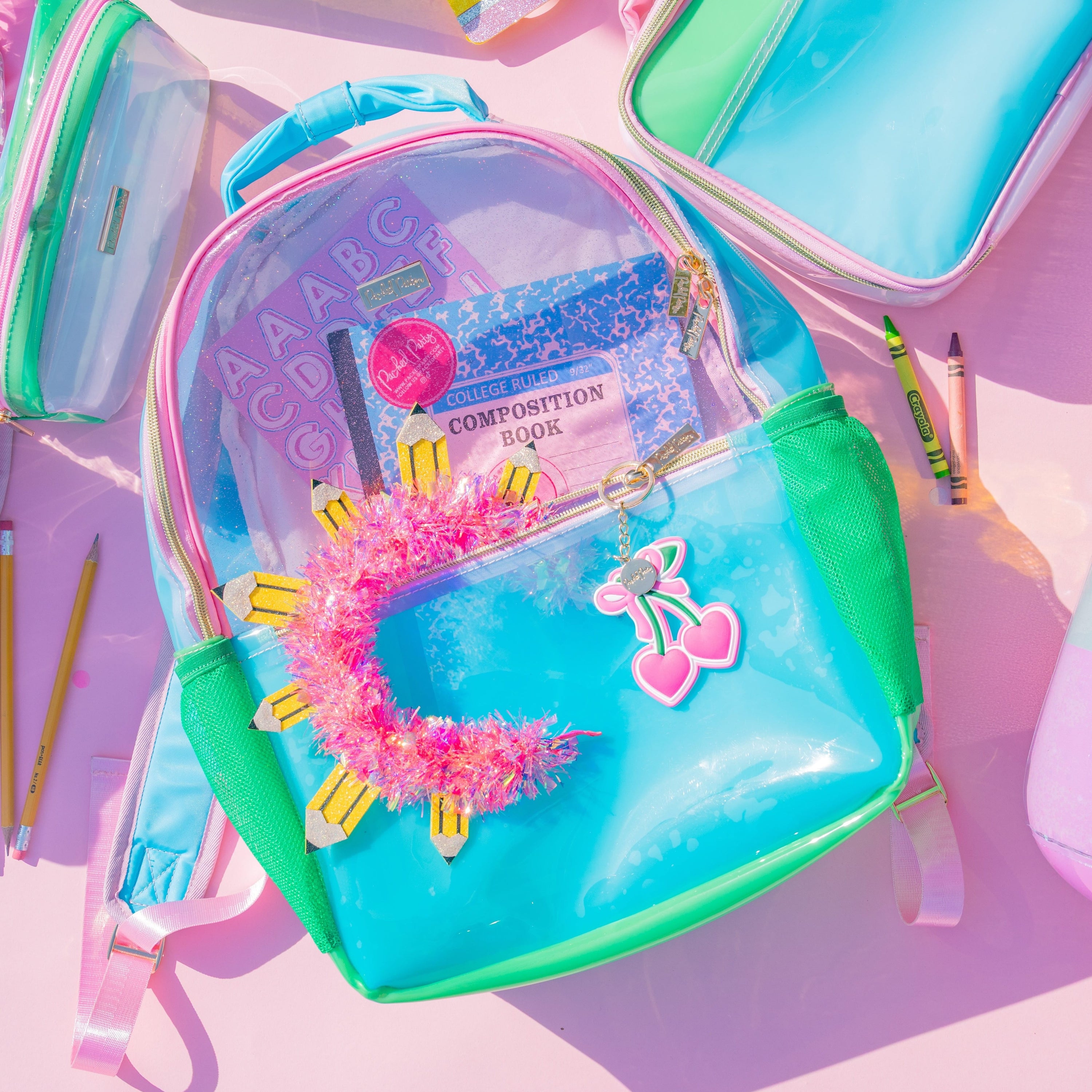 Clear Color Block Jelly Backpack – Packed Party