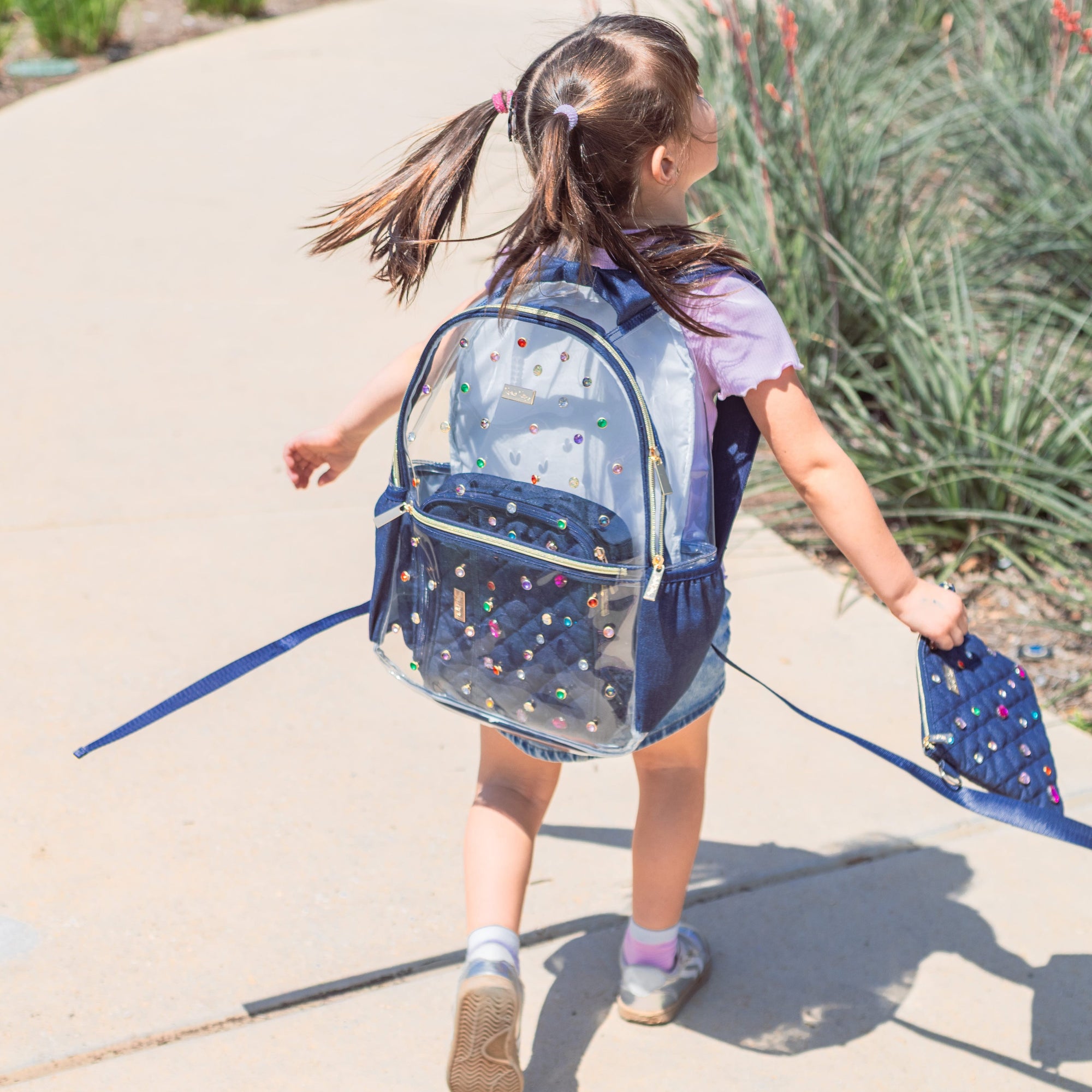 clear fashion mini girl backpack JanSport Pack gym sessions Lila's Clear Mini Backpacks: Fashion