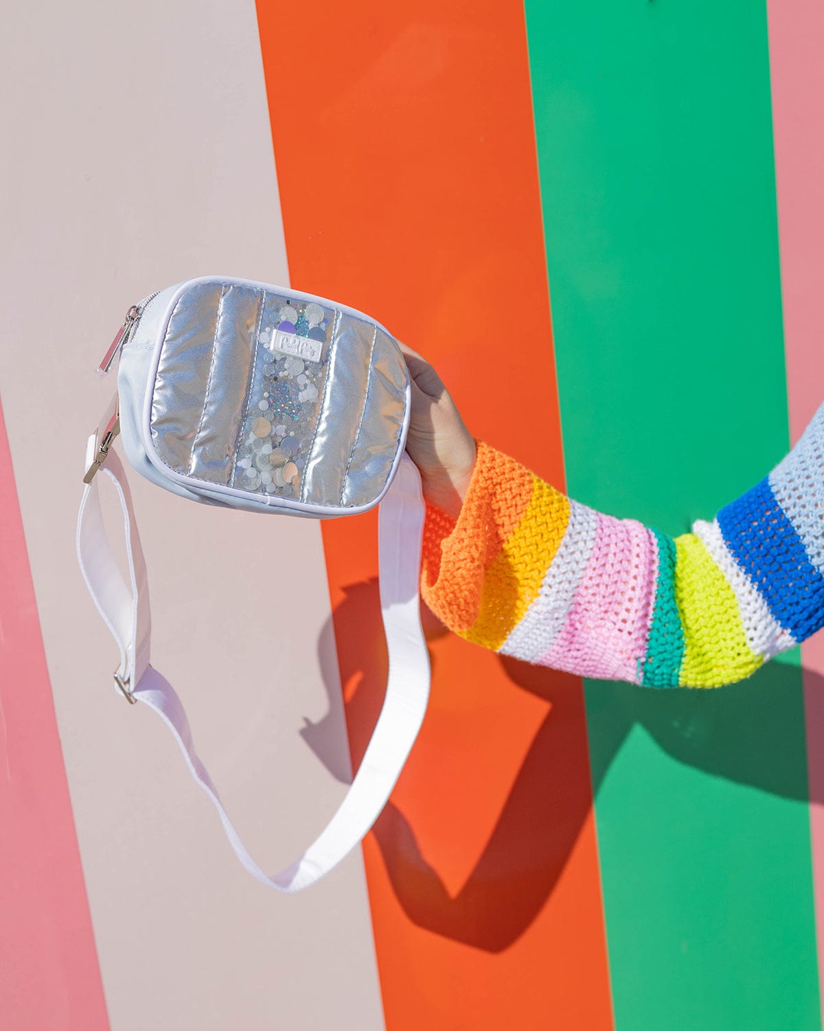 Silver Metallic Belt Bag