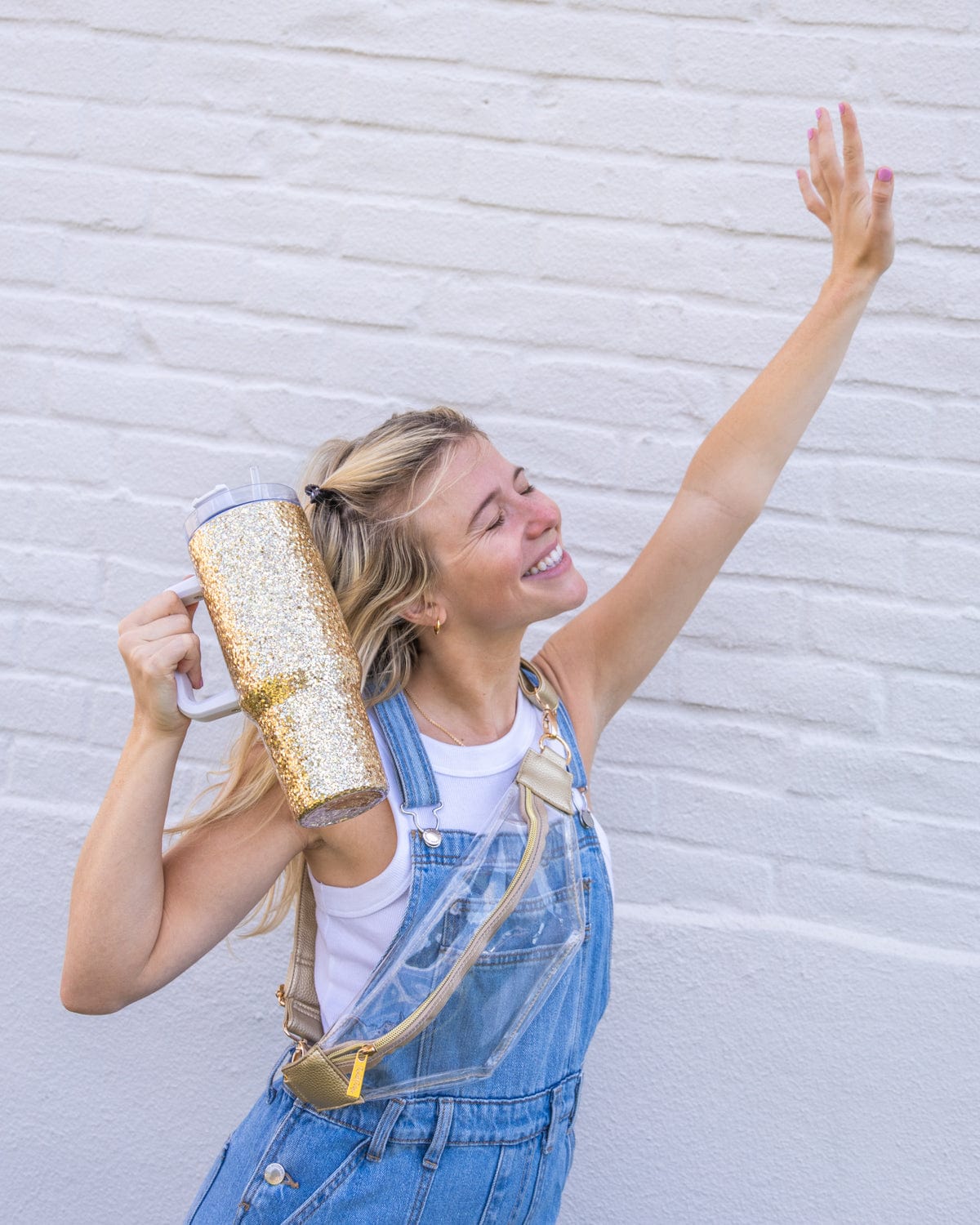 Gold Glitter Stainless Steel Tumbler
