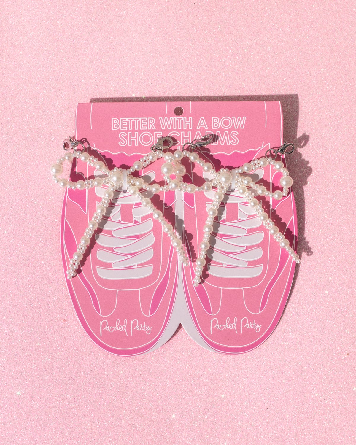Better With A Bow White Pearl Shoe Charm Set