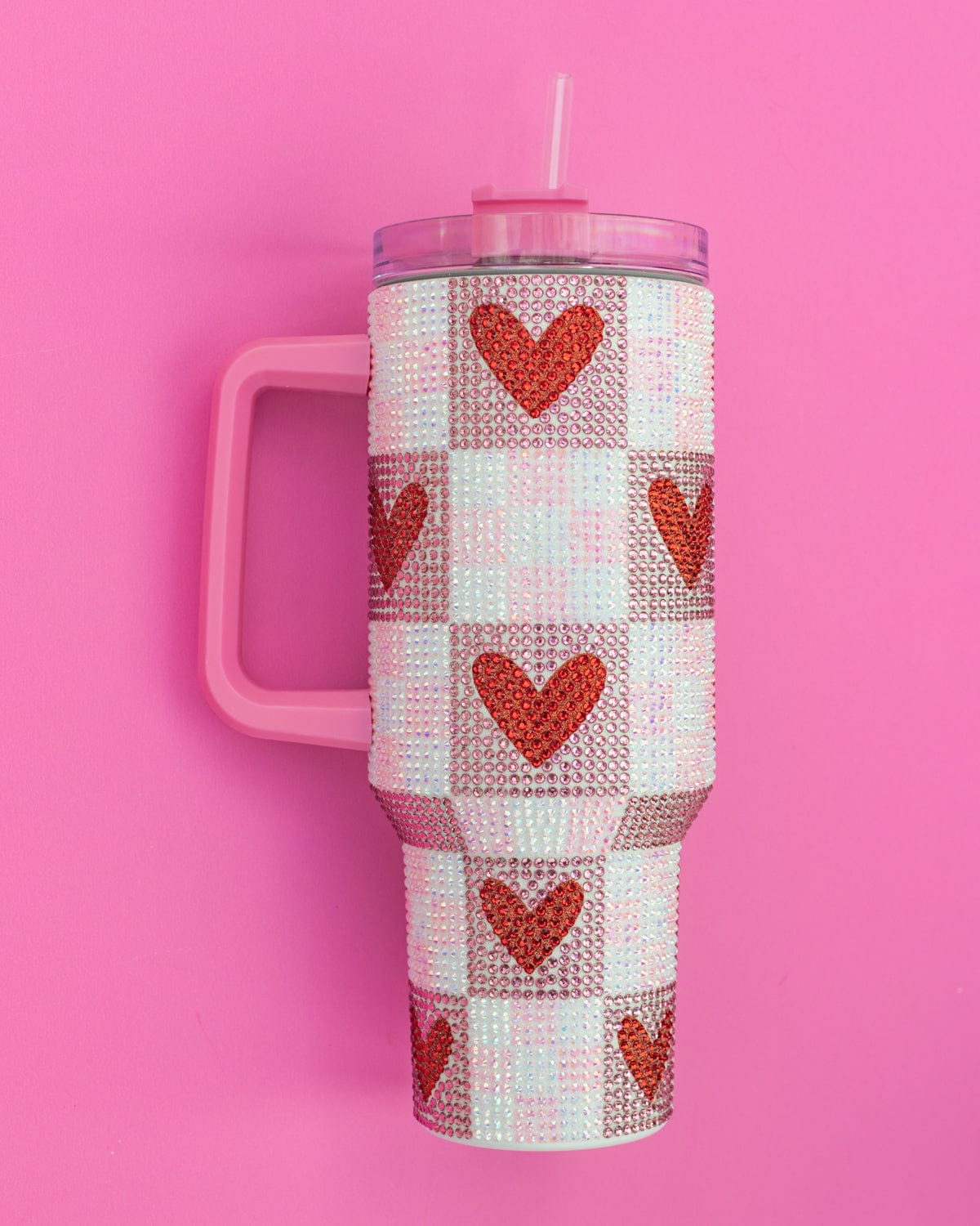Rhinestone Hearts Stainless Steel Tumbler