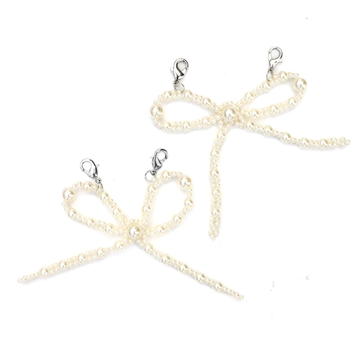 Shoe Charm Set  - White Pearl Bows