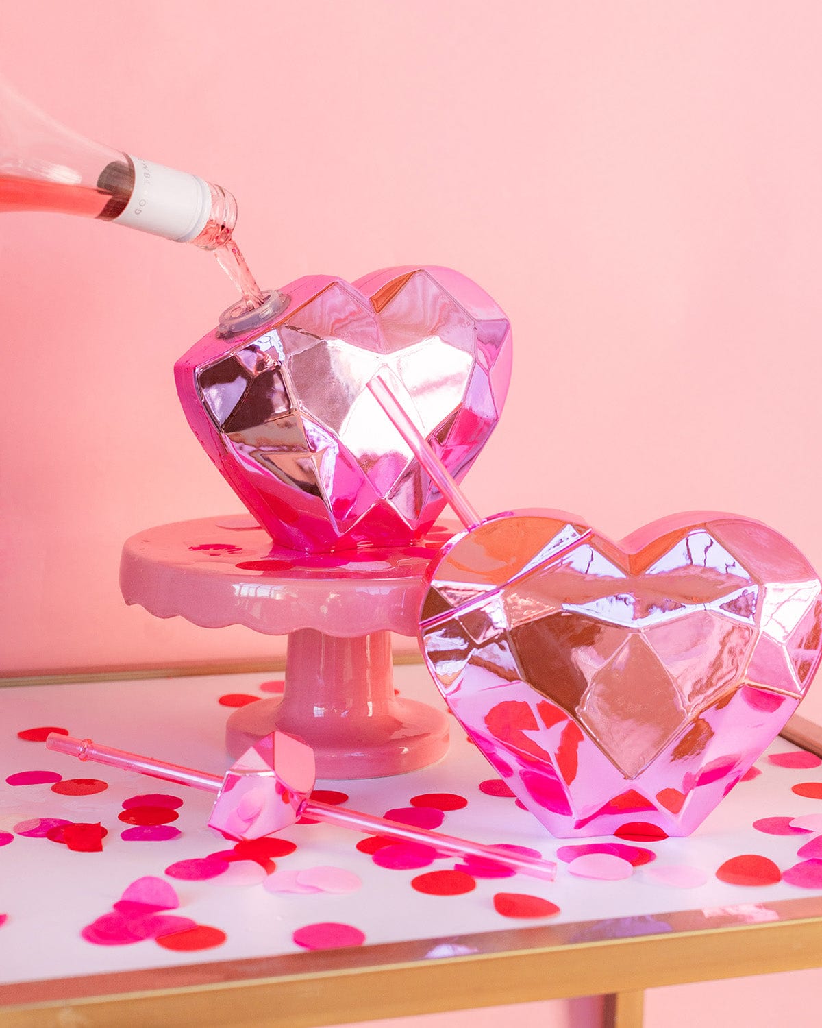 Disco Heart Sipper of 2 - Pink