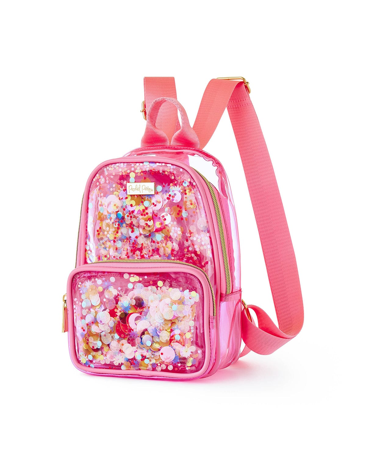 Mini Pink Confetti Clear Backpack