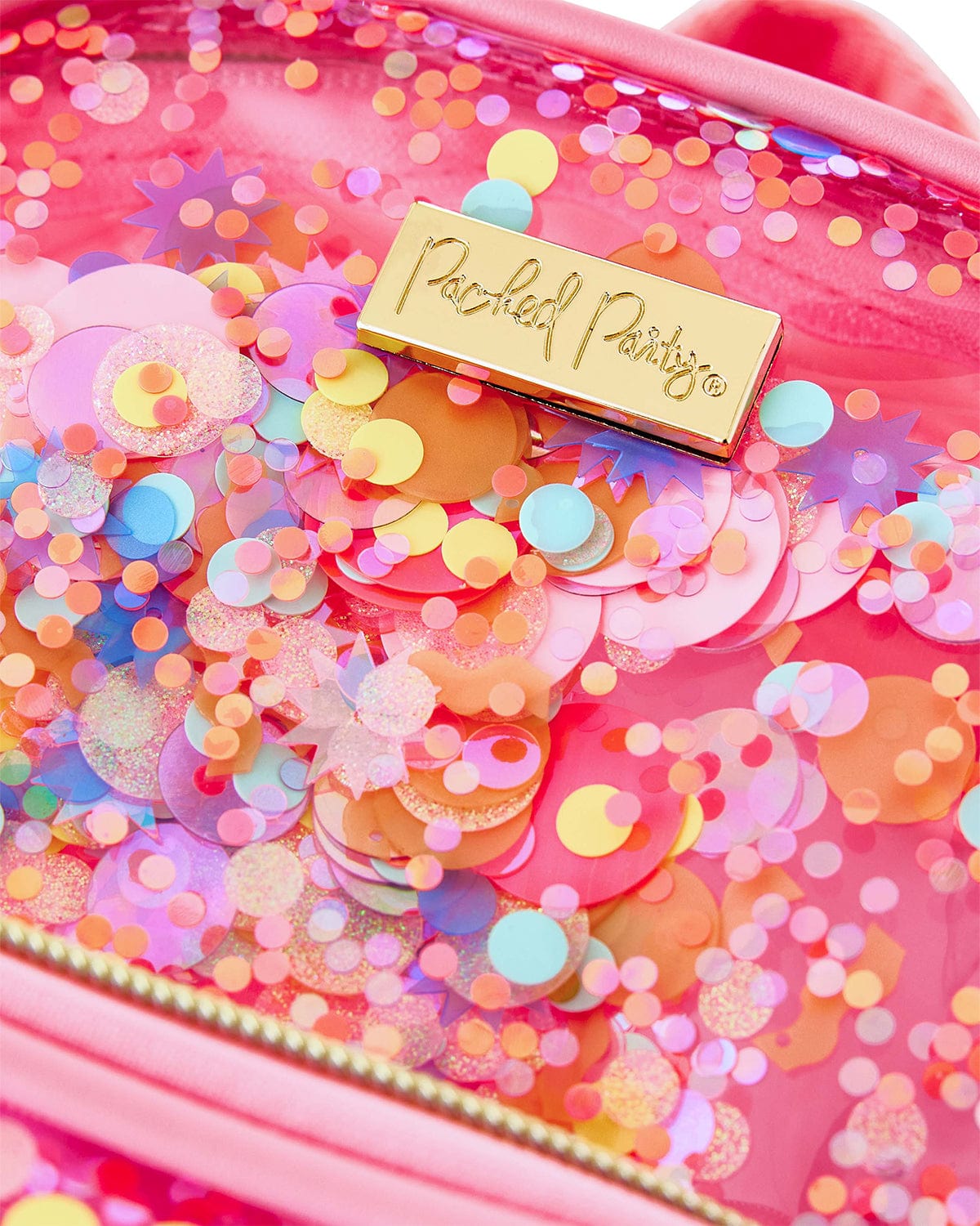 Mini Pink Confetti Clear Backpack