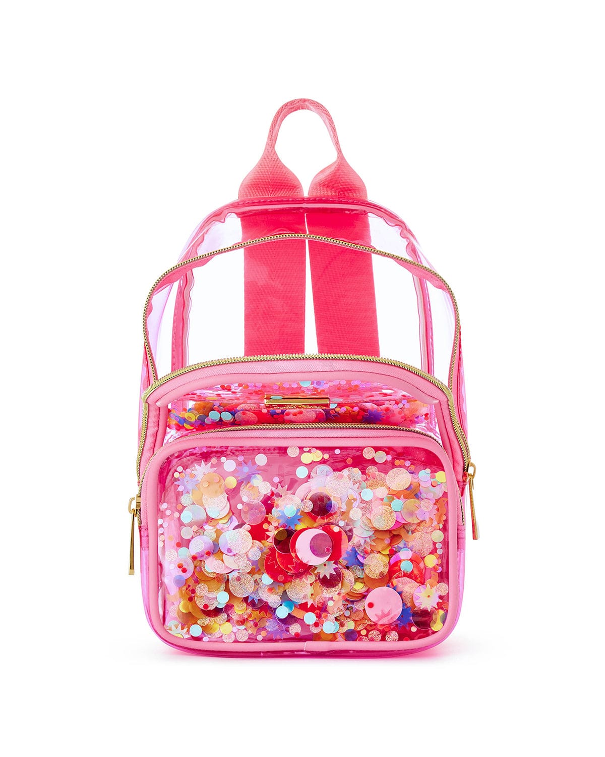 Mini Pink Confetti Clear Backpack