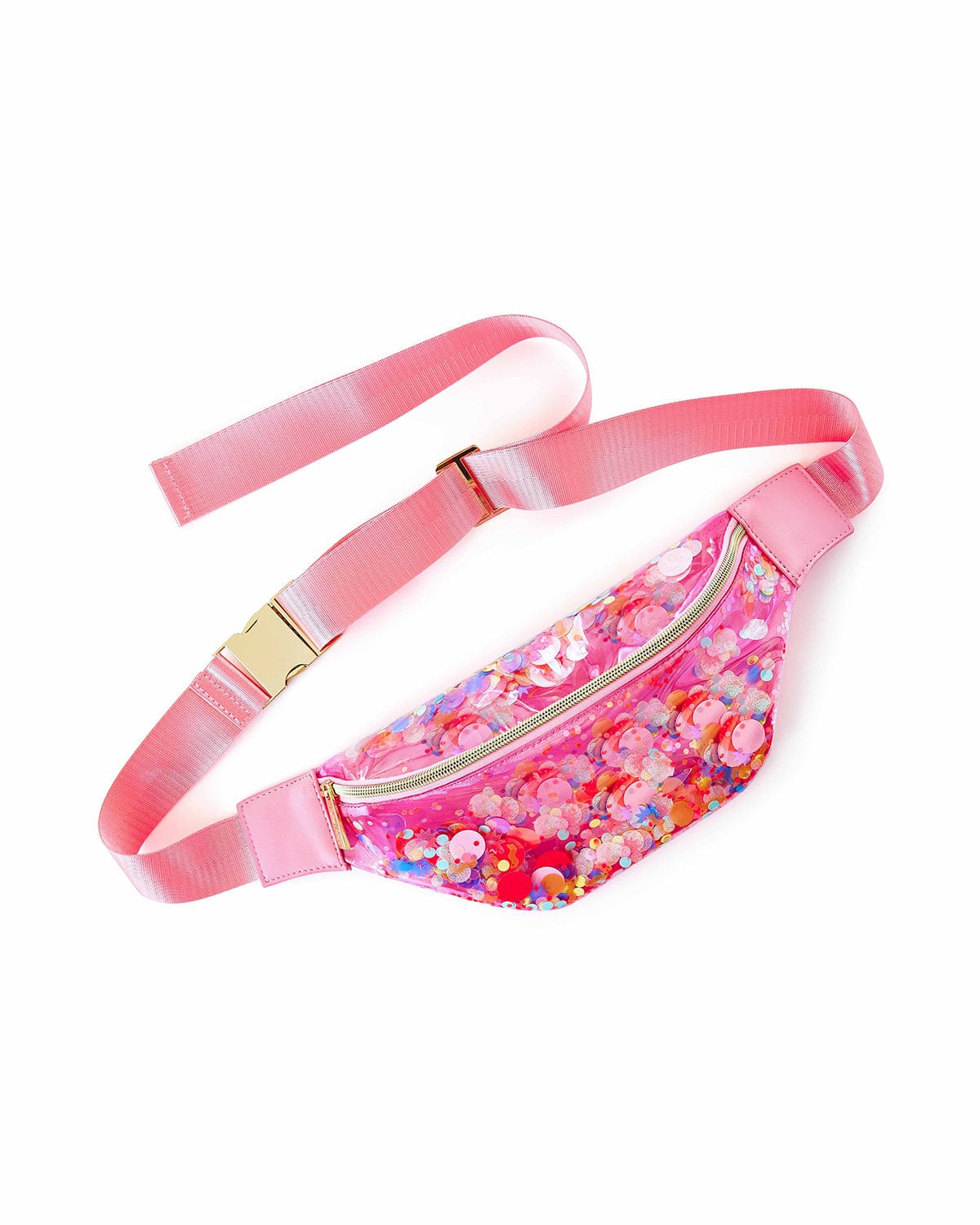 Pink Confetti Clear Belt Bag