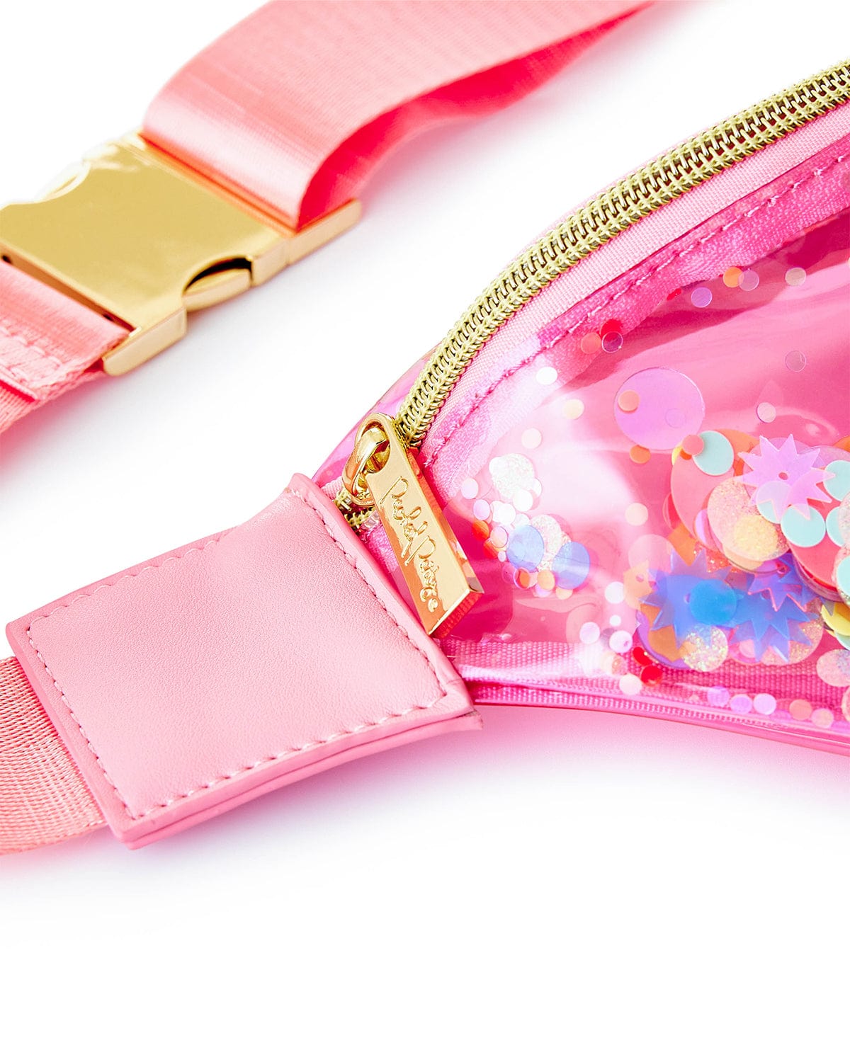 Pink Confetti Clear Belt Bag
