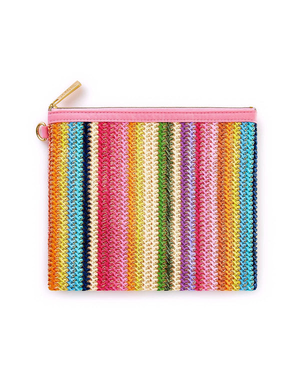 Bring On The Fun Luxe Woven Rainbow Everything Pouch