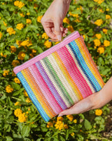 Bring On The Fun Luxe Woven Rainbow Everything Pouch