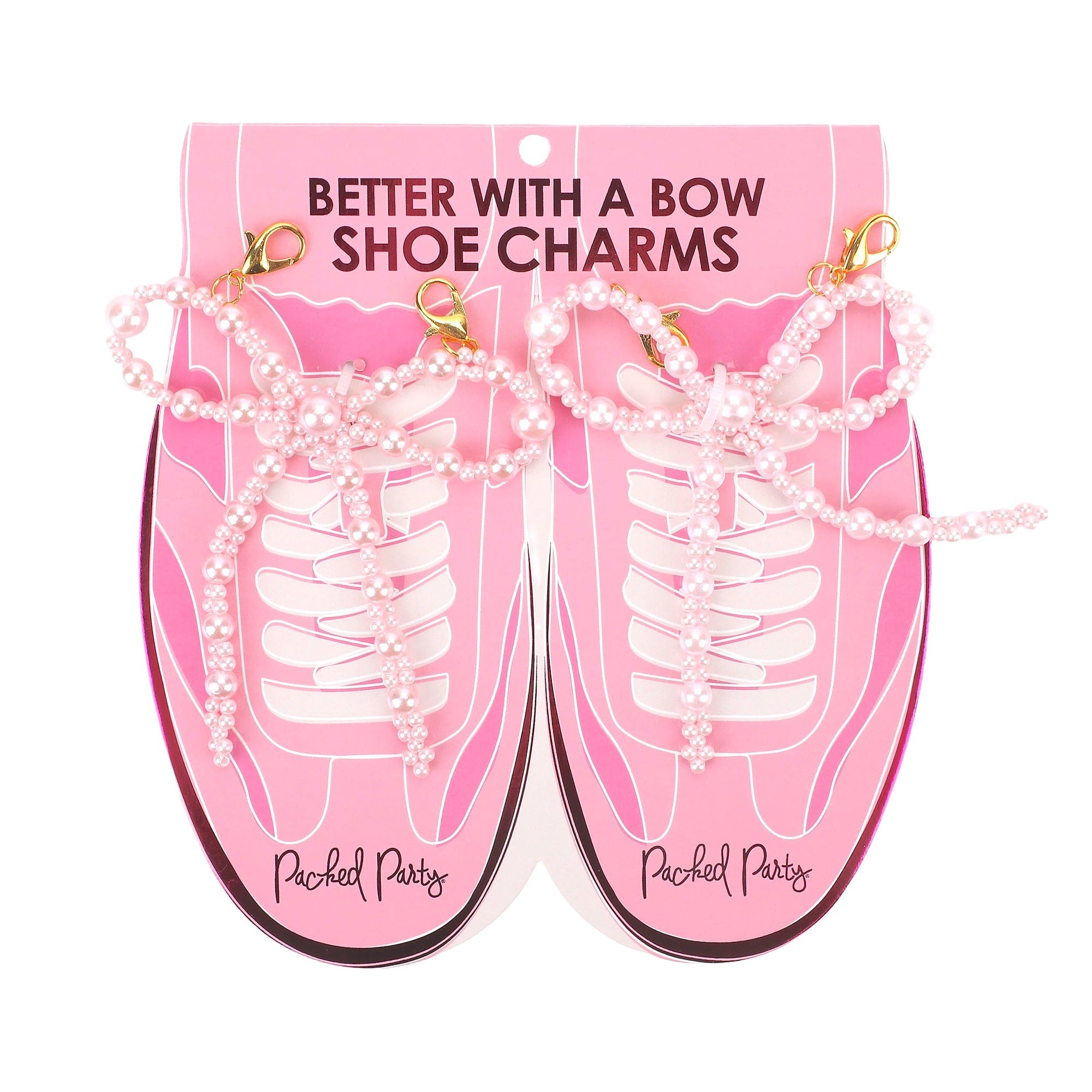Shoe Charm Set - Pink Pearl Bows