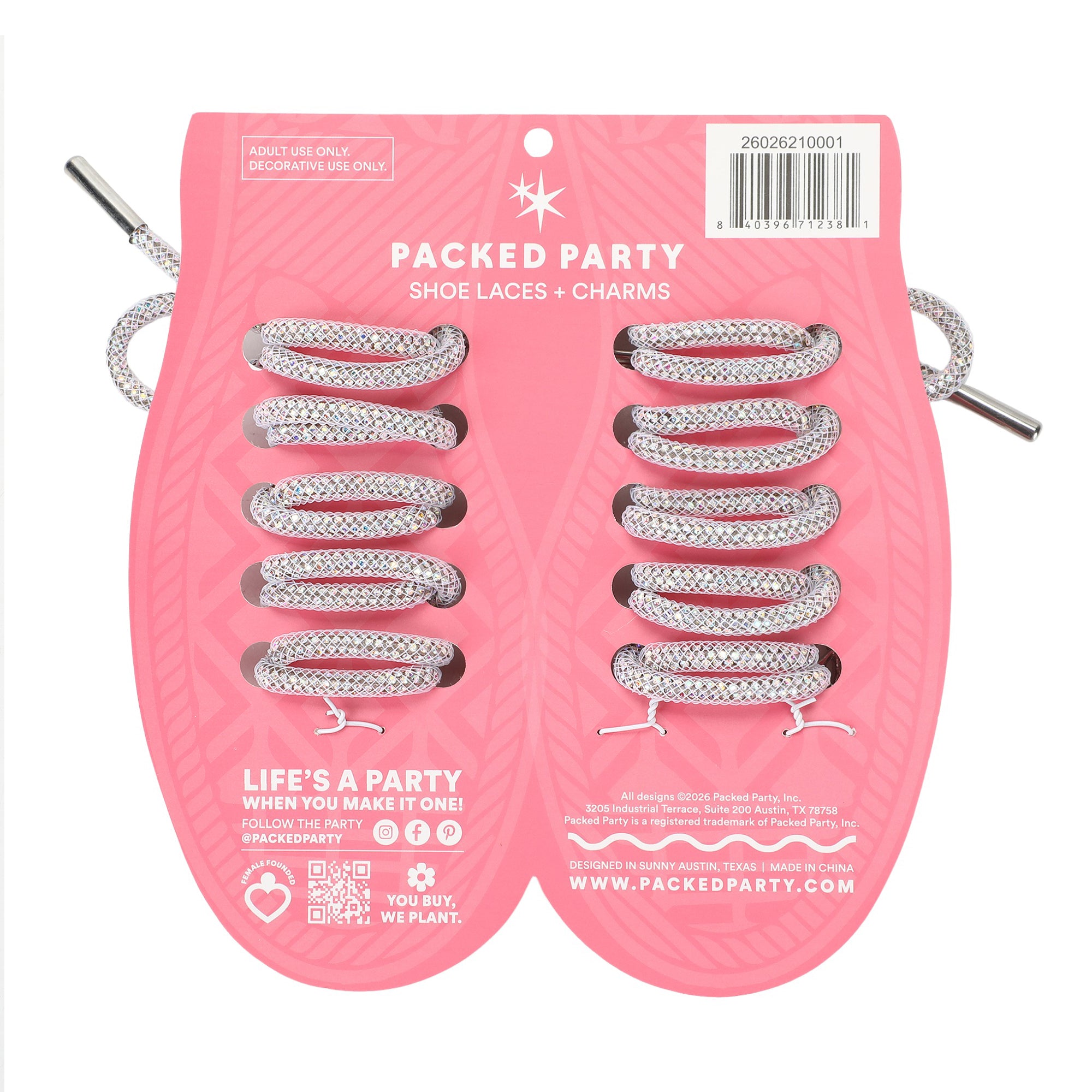 Rhinestone Shoe Laces with Charms