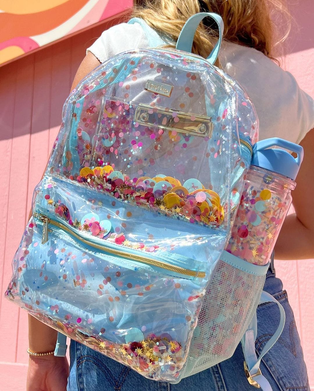 Multicolor Confetti Clear Backpack