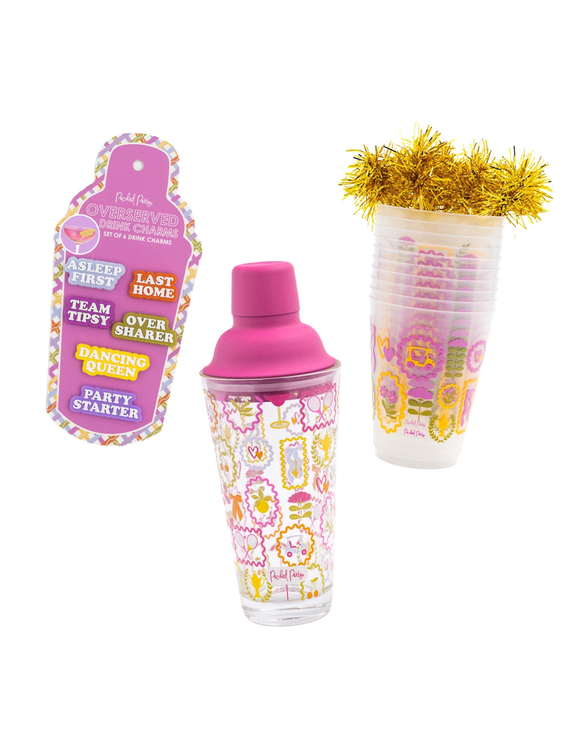 Drinks O' Clock Bundle (Drink Charms, Cocktail Shaker & Cup Stack)