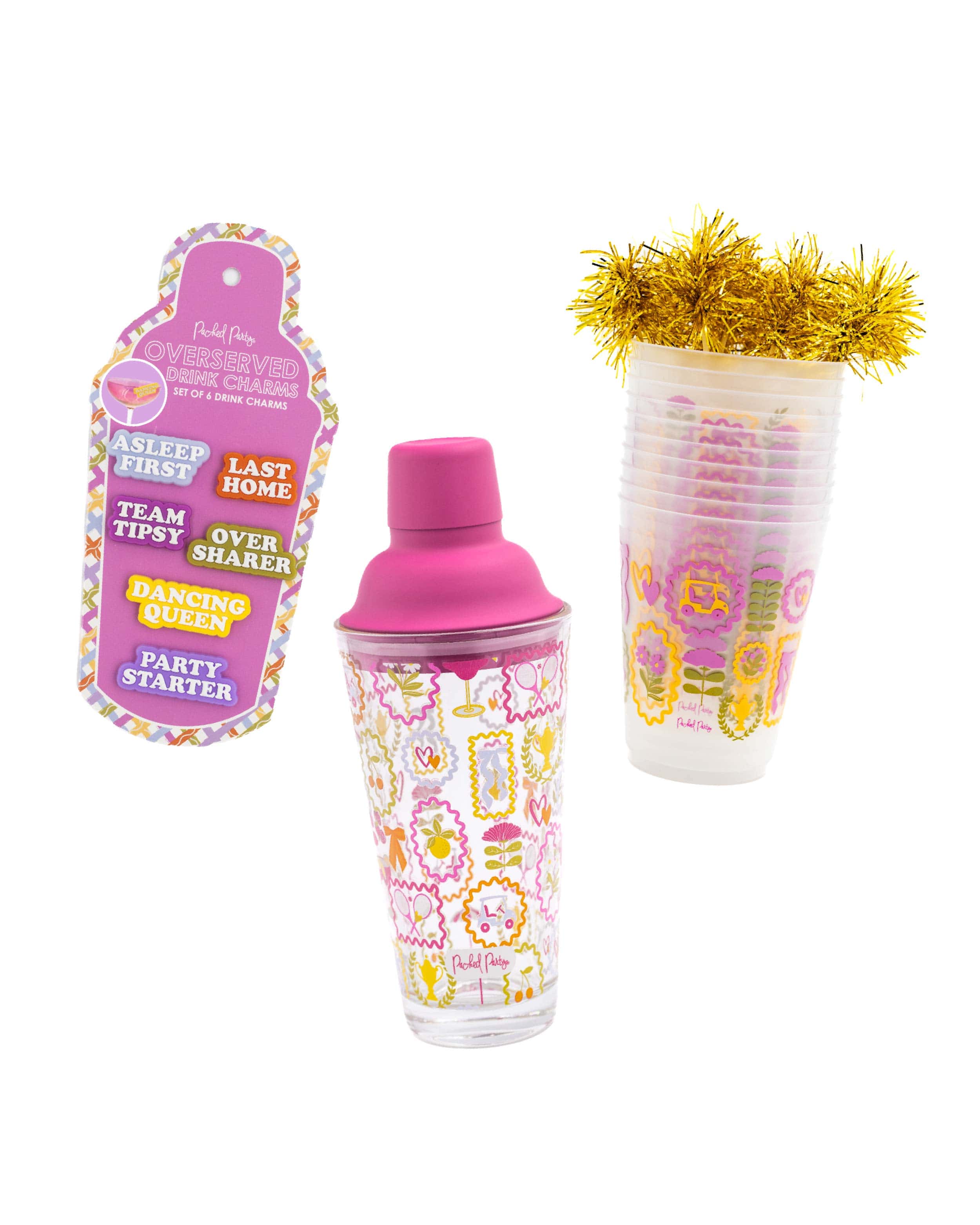Drinks O' Clock Bundle (Drink Charms, Cocktail Shaker & Cup Stack)