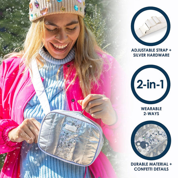 Silver Metallic Belt Bag