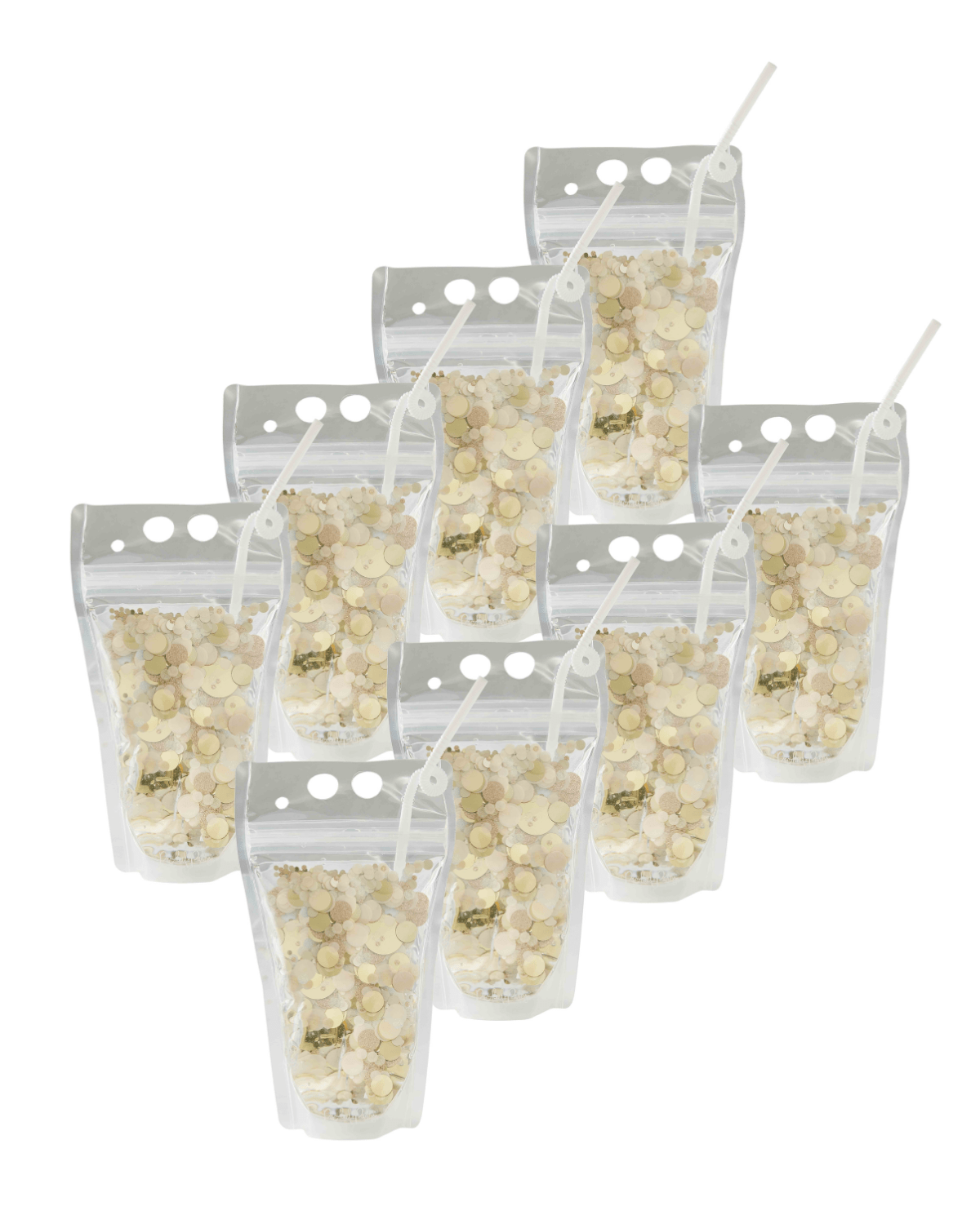 Gold Confetti Drink Pouch Set (set of 8 or 16)