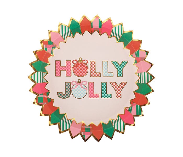 Holly Jolly Christmas Dessert Plates (10 count)