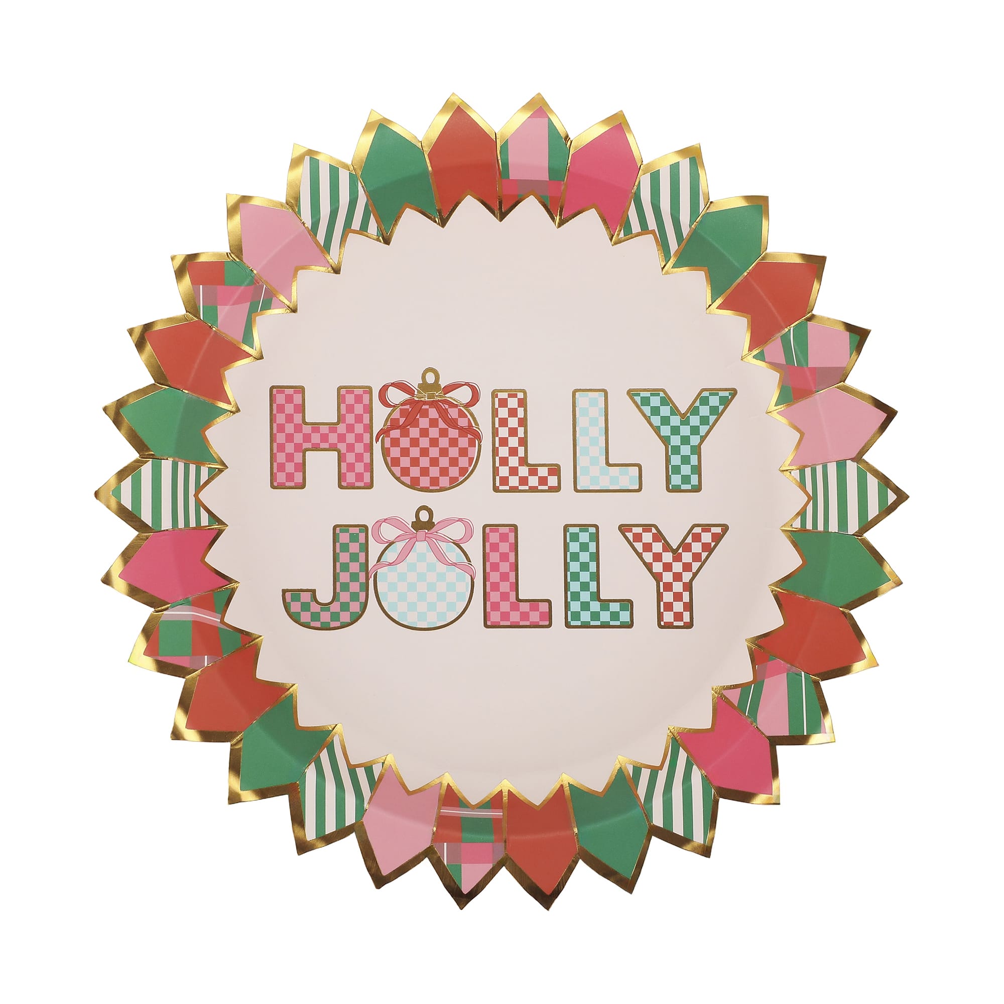 Holly Jolly Christmas Dessert Plates (10 count)