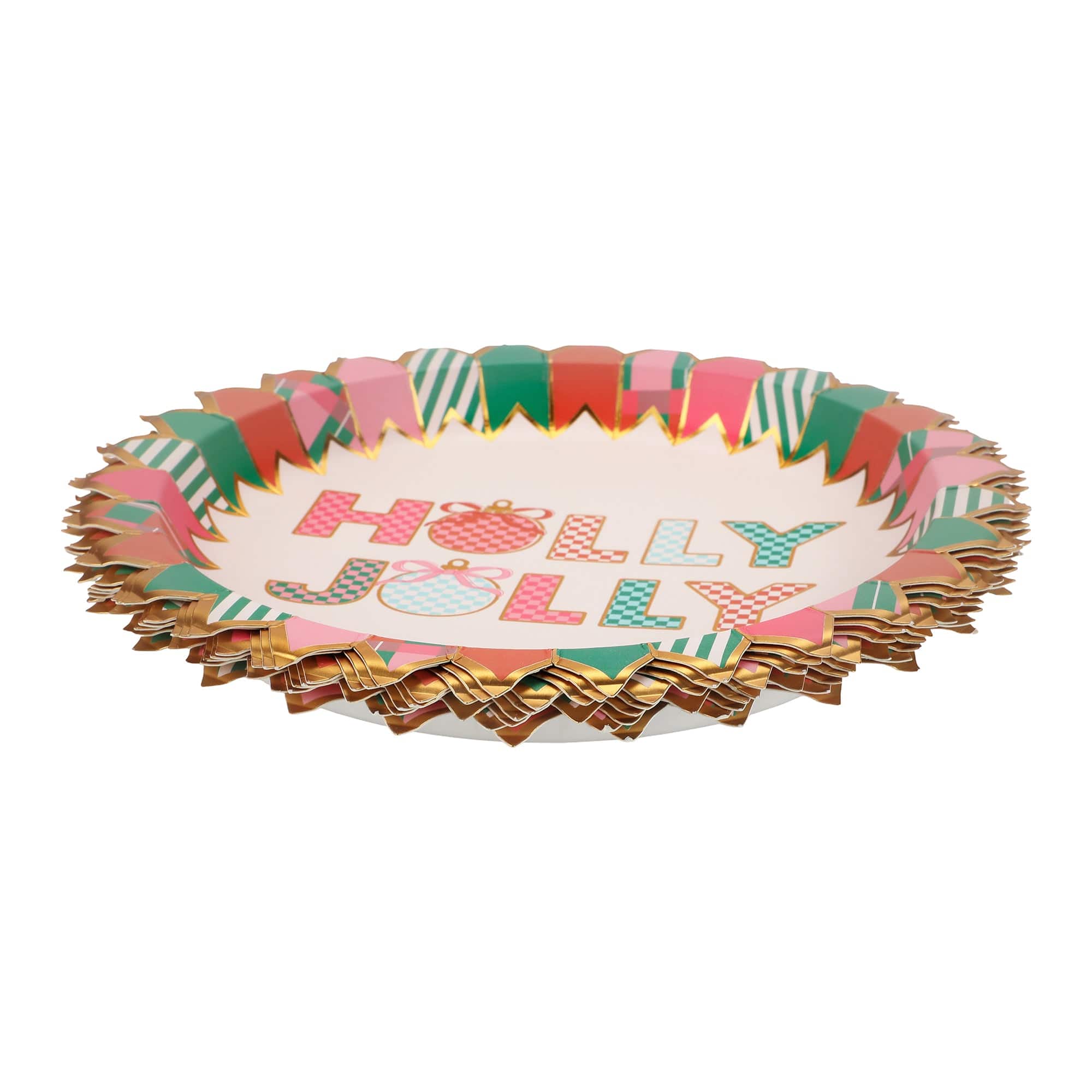 Holly Jolly Christmas Dessert Plates (10 count)