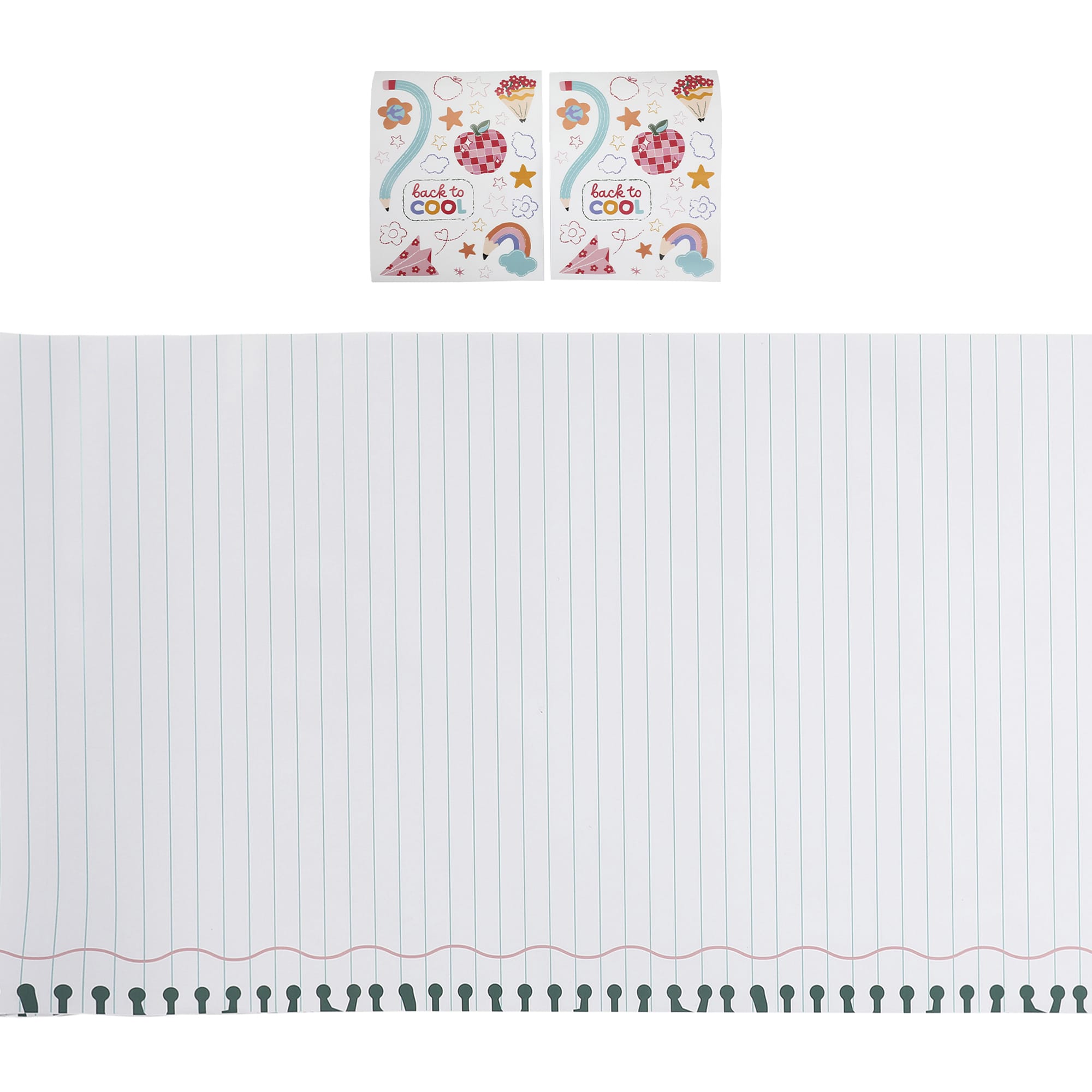 Notebook Paper Table Runner with Customizable Stickers