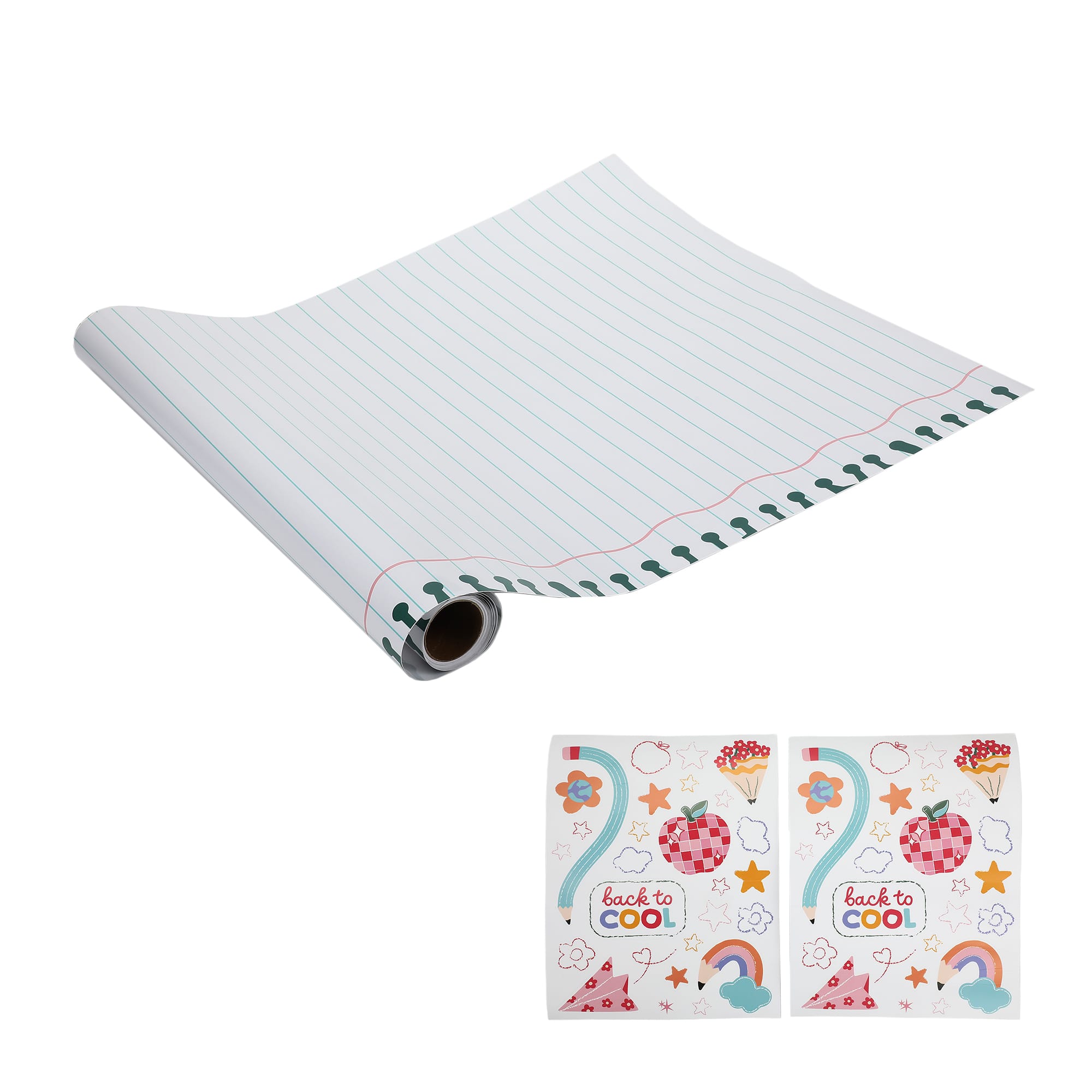 Notebook Paper Table Runner with Customizable Stickers