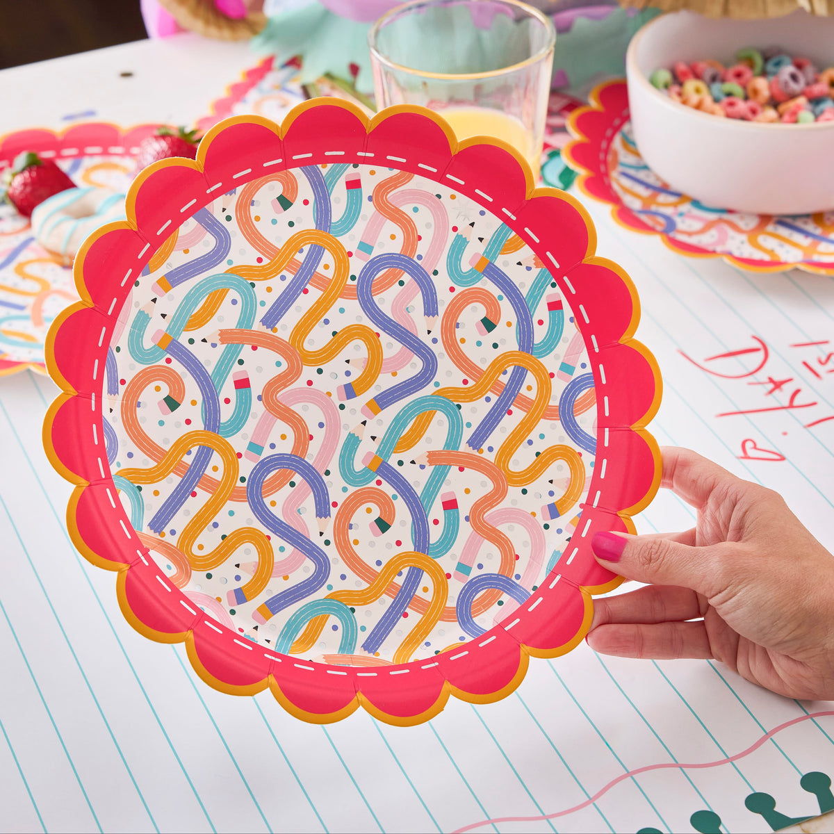 Pencil Play Dinner Plates (10" / 10 ct)
