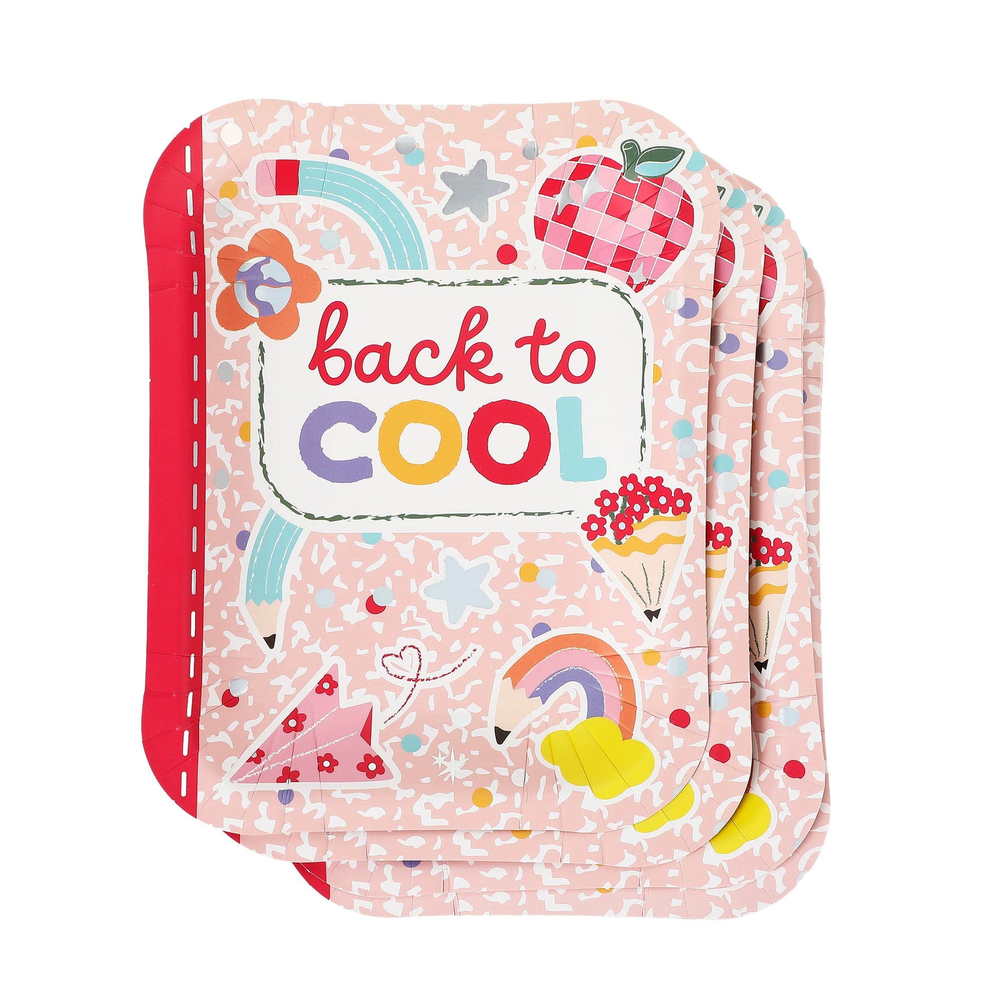 'Back to Cool' Notebook Dessert Plates (8" / 10 ct)