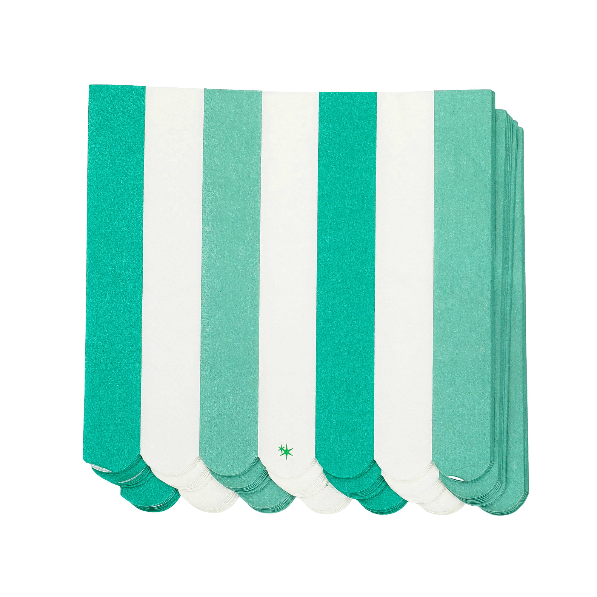 Game Day Green & White Stripe Lunch Napkins (20 Ct)