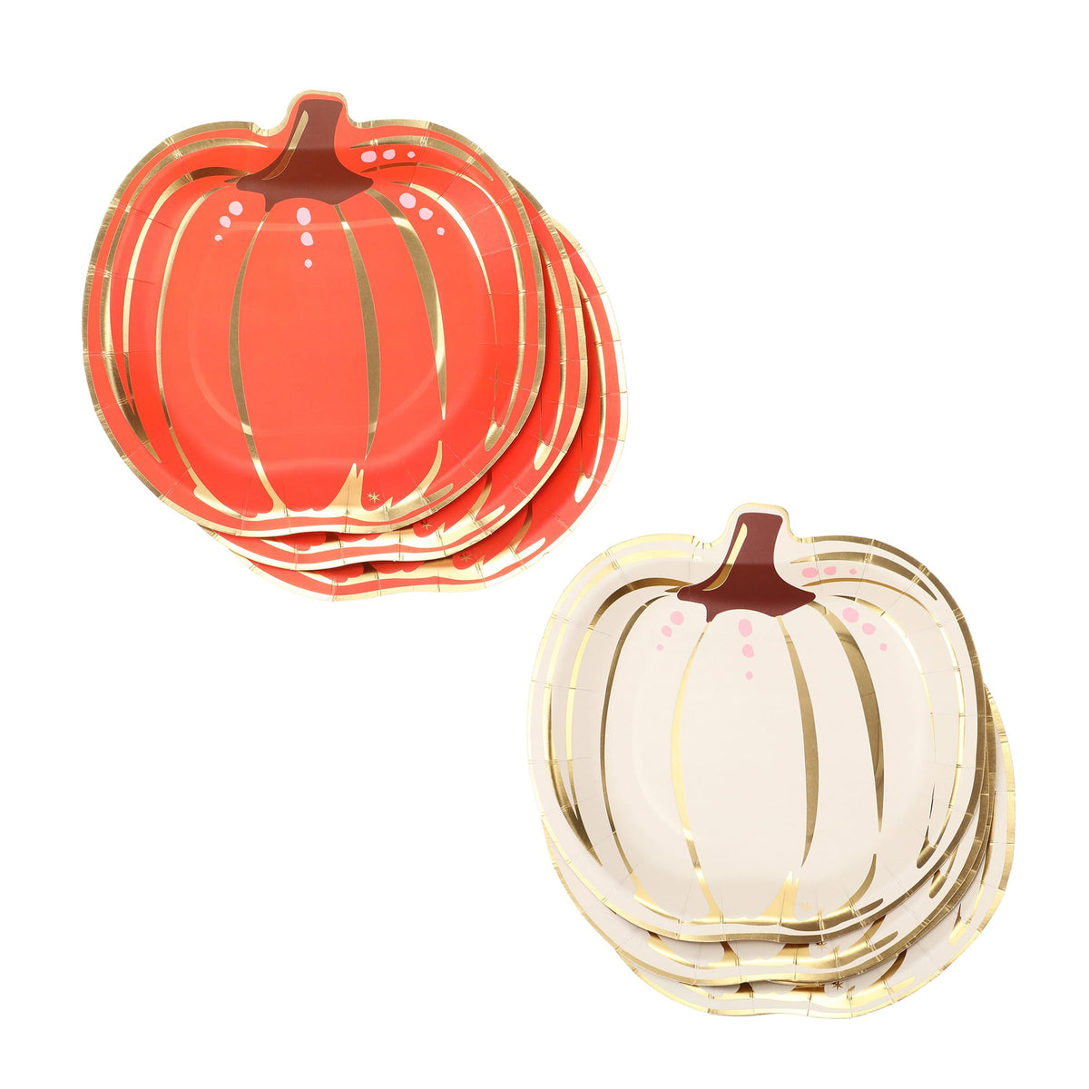 Orange and White Pumpkin Dessert Plates (10ct)