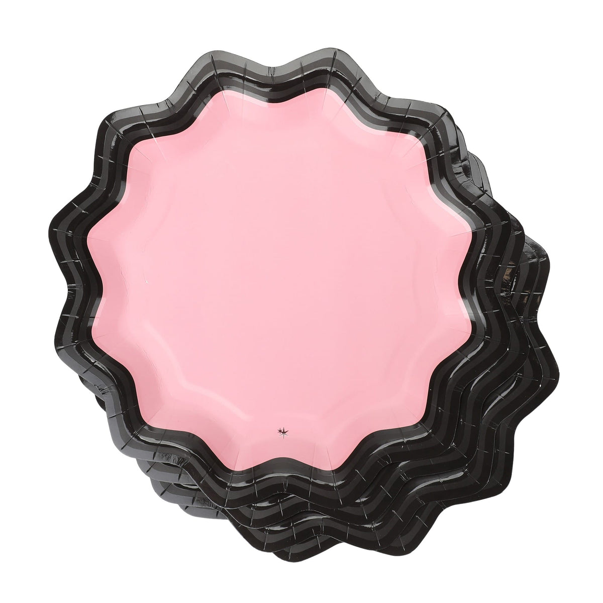 Pink & Black Scalloped Dinner Plates