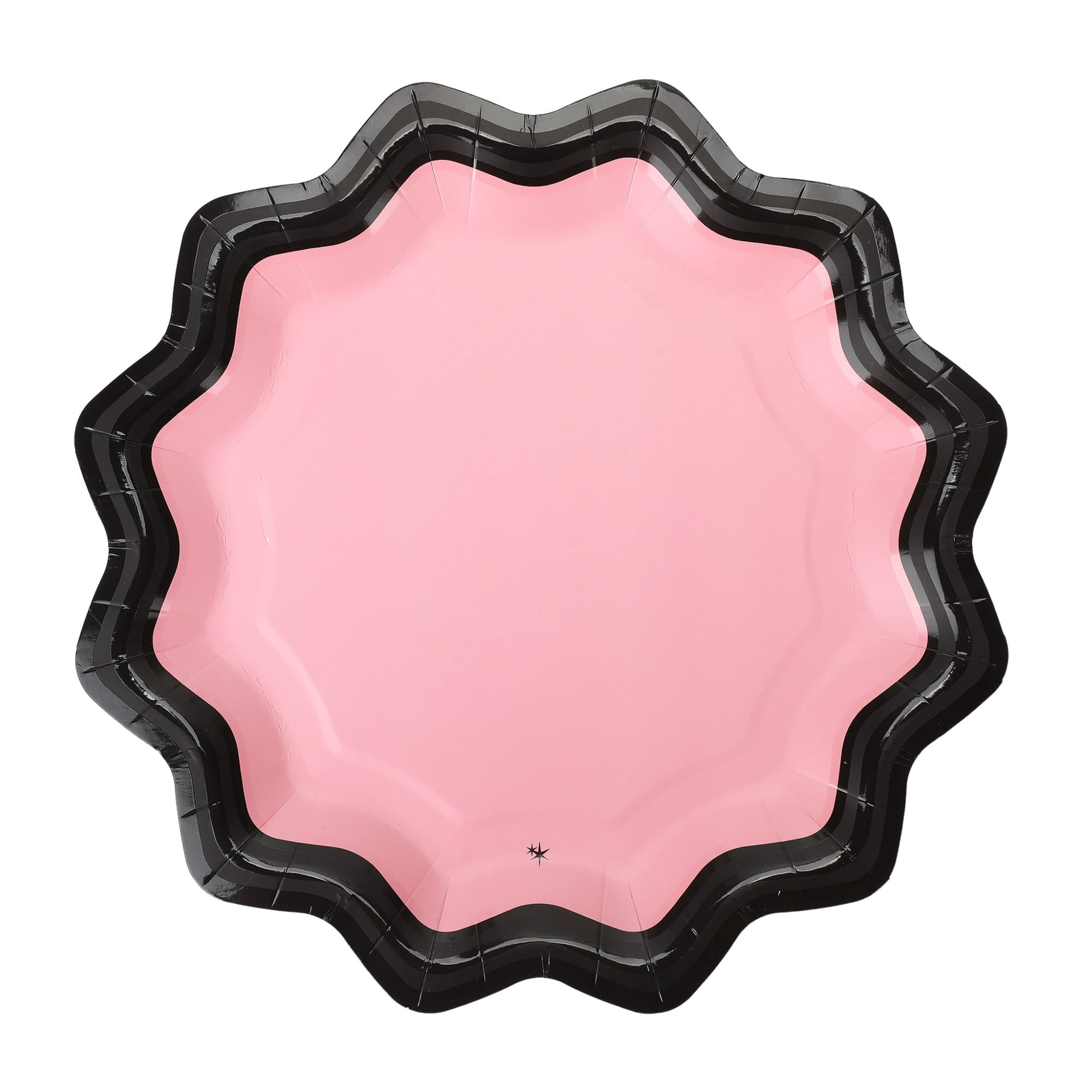Pink & Black Scalloped Dinner Plates