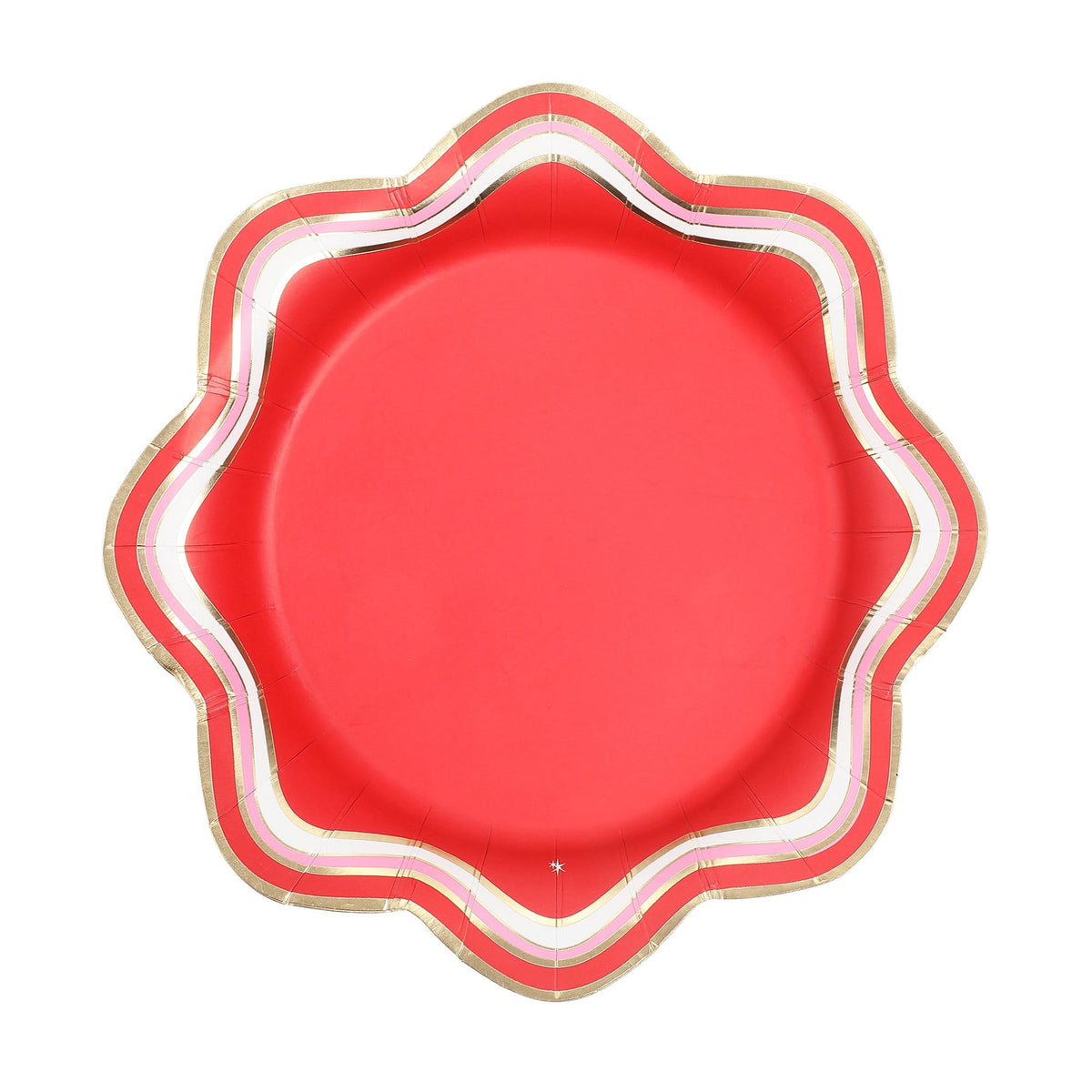 Red Scalloped Dessert Plates (10 ct)