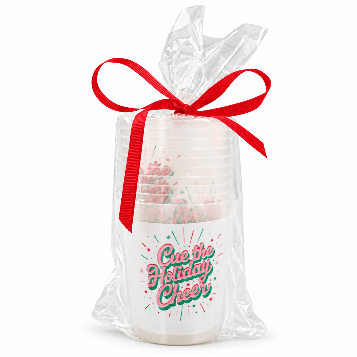 'Cue The Holiday Cheer' Christmas Cupstack (10 ct)