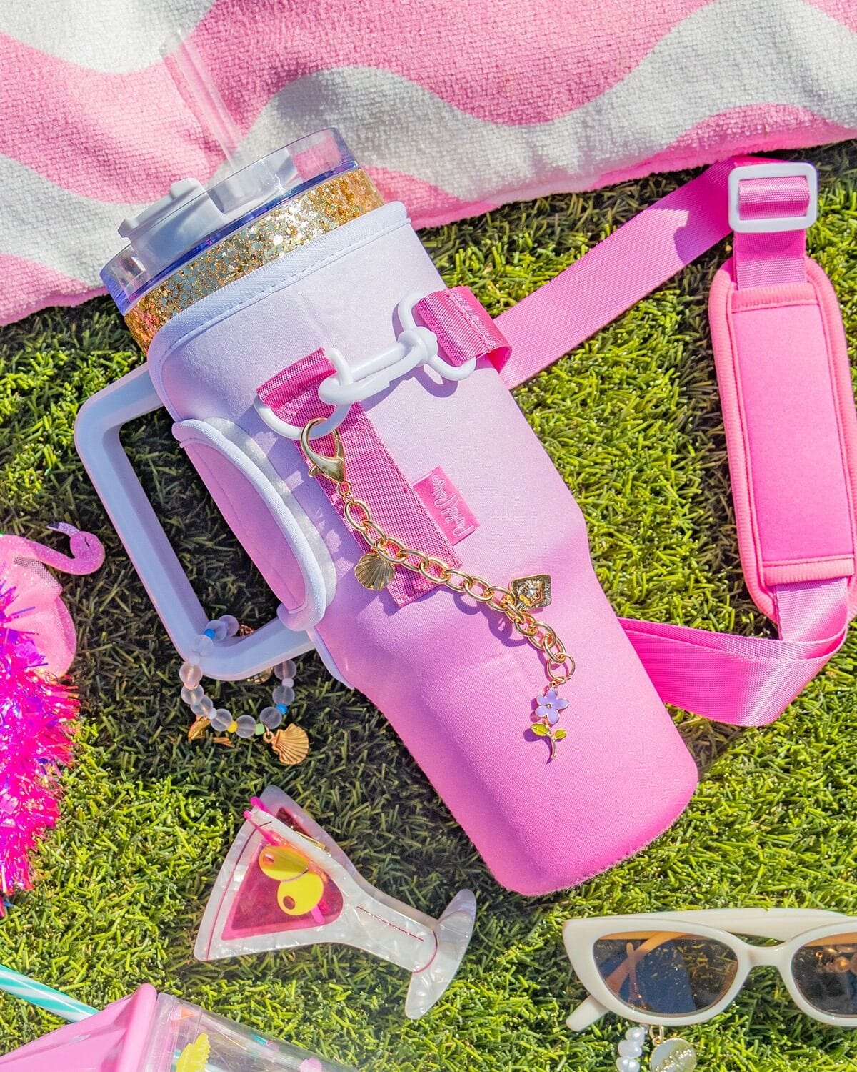 Pretty In Pink Stainless Tumbler Carrier Sleeve