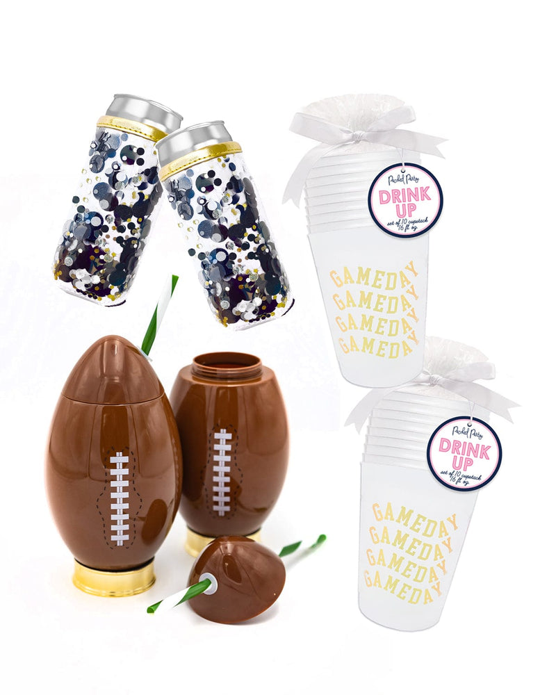 tailgate time bundle with sippers, cups, and can coolers